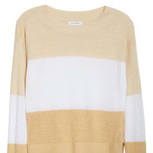 Club Monaco Yellow and White Striped Sweater
